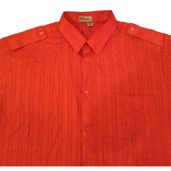 Vintage D'AVILA Red Short Sleeve Button Down Dress Shirt Size 2XL - Picture 2 of 10